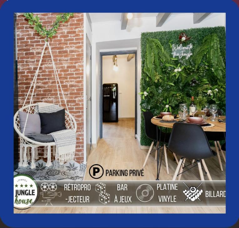 Maison "Jungle House" 90 M2 Billard, Retroprojecteur, Bar A Jeux , Vinyle, Wifi Fibre, Ideal Pro & Famille A Montbrison Exterior photo